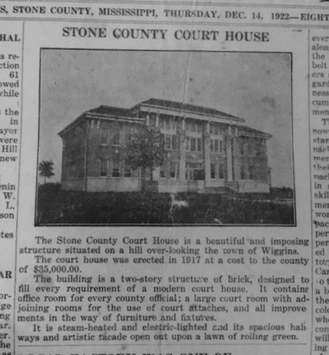 Stone County Courthouse - 12/14/1922